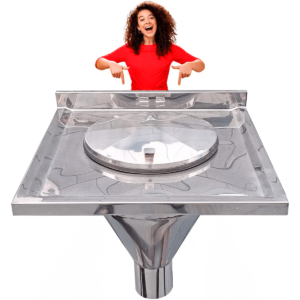 Bancada Com Expurgo Hospitalar Inox 304 - 50x50cm