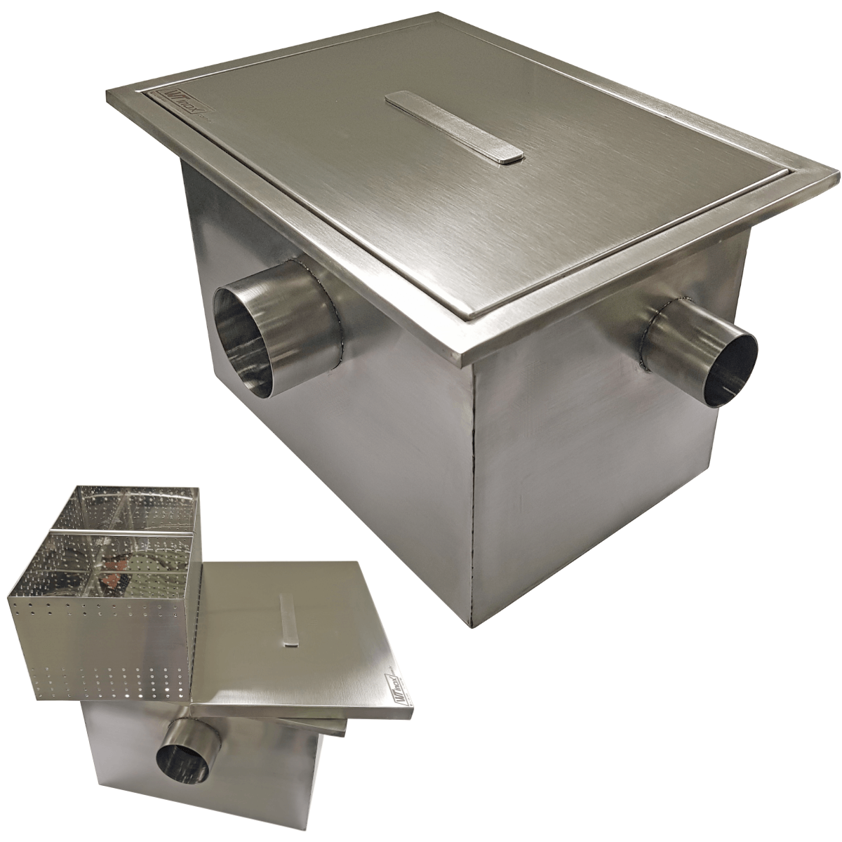 Caixa de Gordura em Aço Inox 40x30x25cm com Cesto