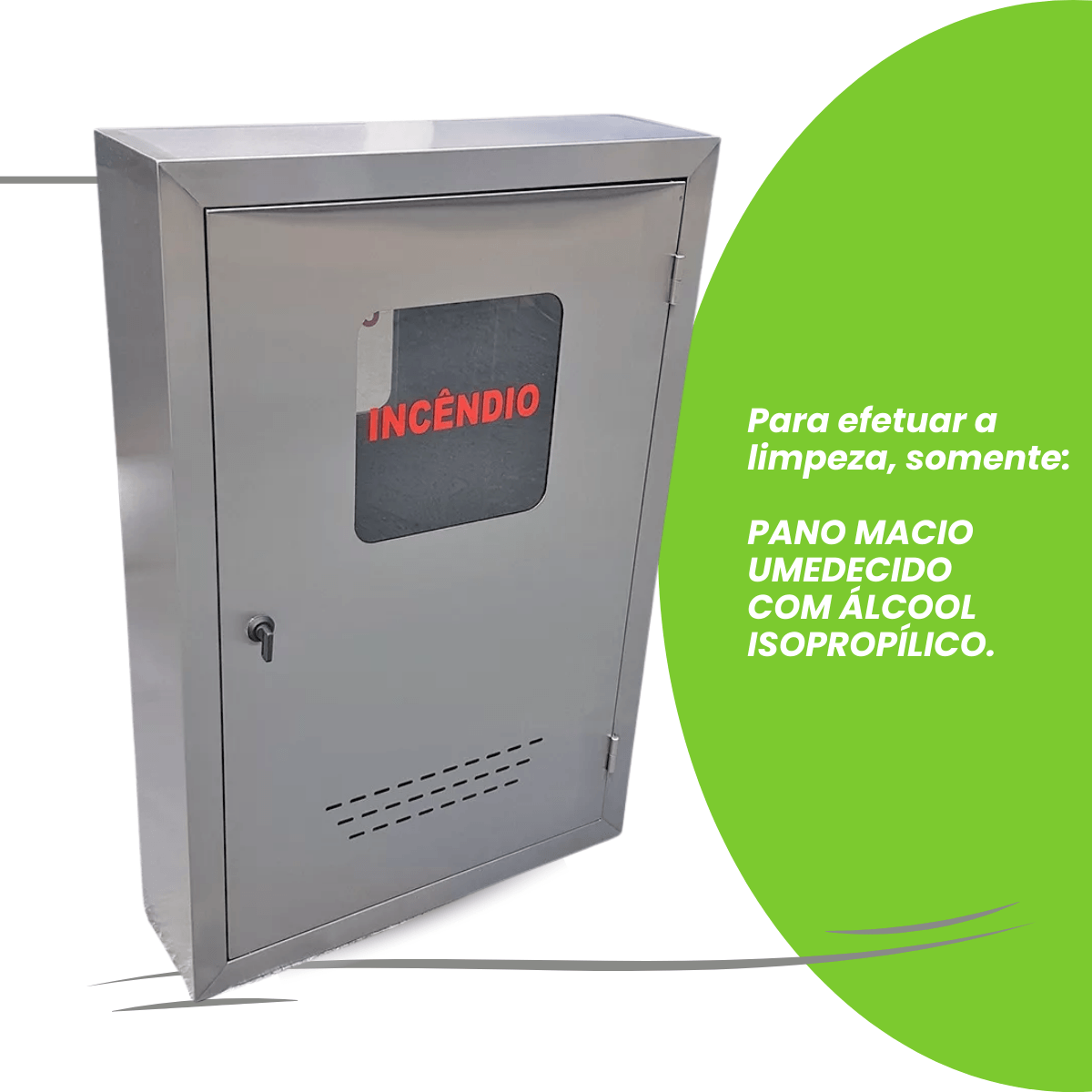 Caixa de Hidrante em Aço Inox de Sobrepor 90x60x17cm - Imagem 4