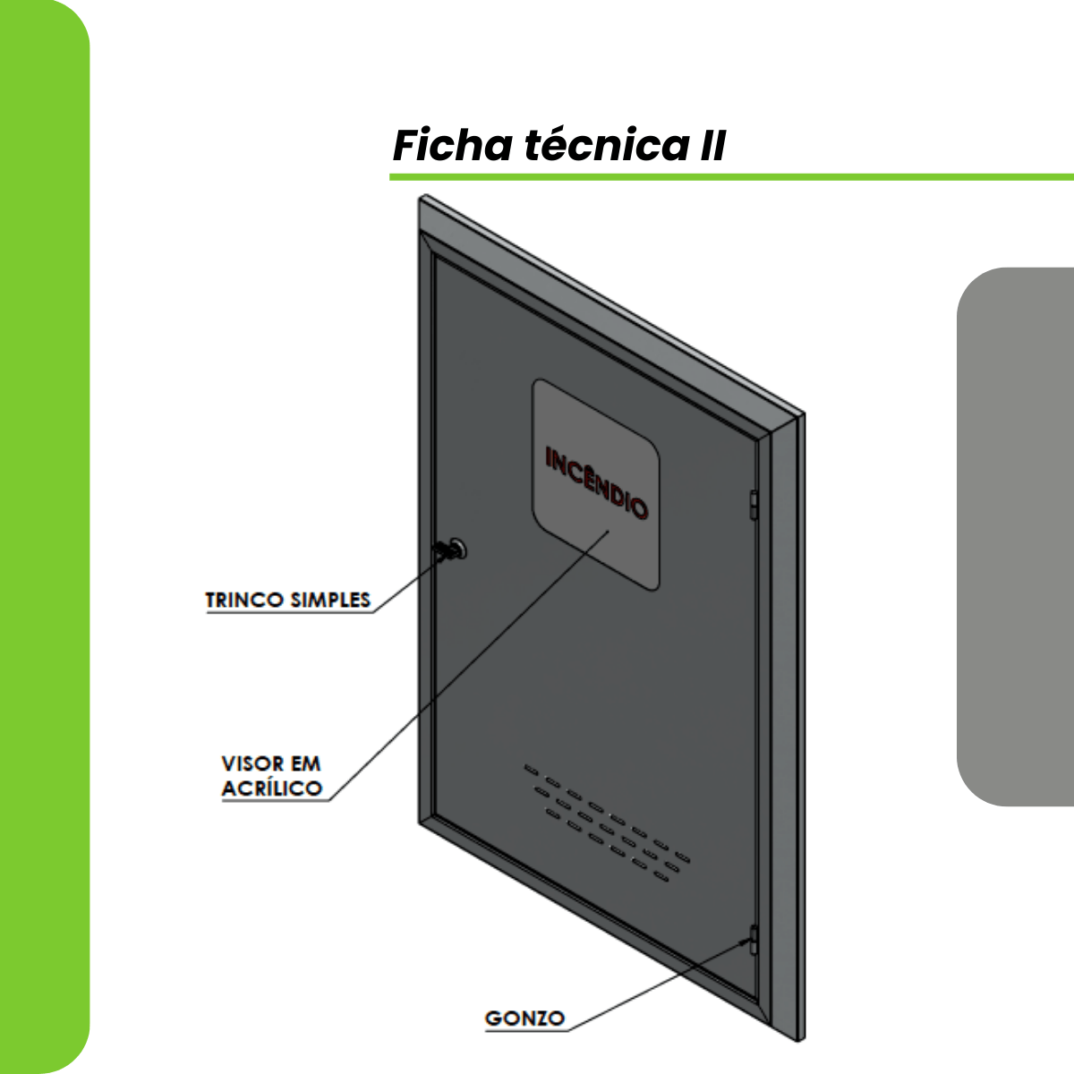 Moldura para Hidrante em Aço Inox com Porta e Visor 90x60cm - Imagem 4