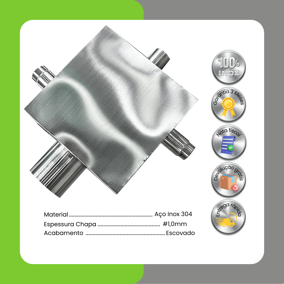 Sifão Para Expurgo Hospitalar Em Aço Inox 304 - Imagem 2